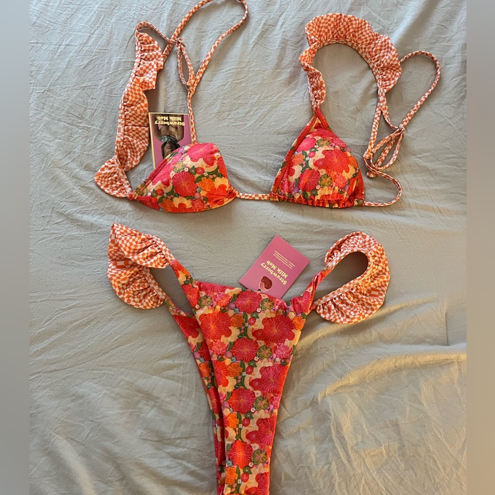NEVER BEEN WORN. Strawberry Milk Mob Bikini.